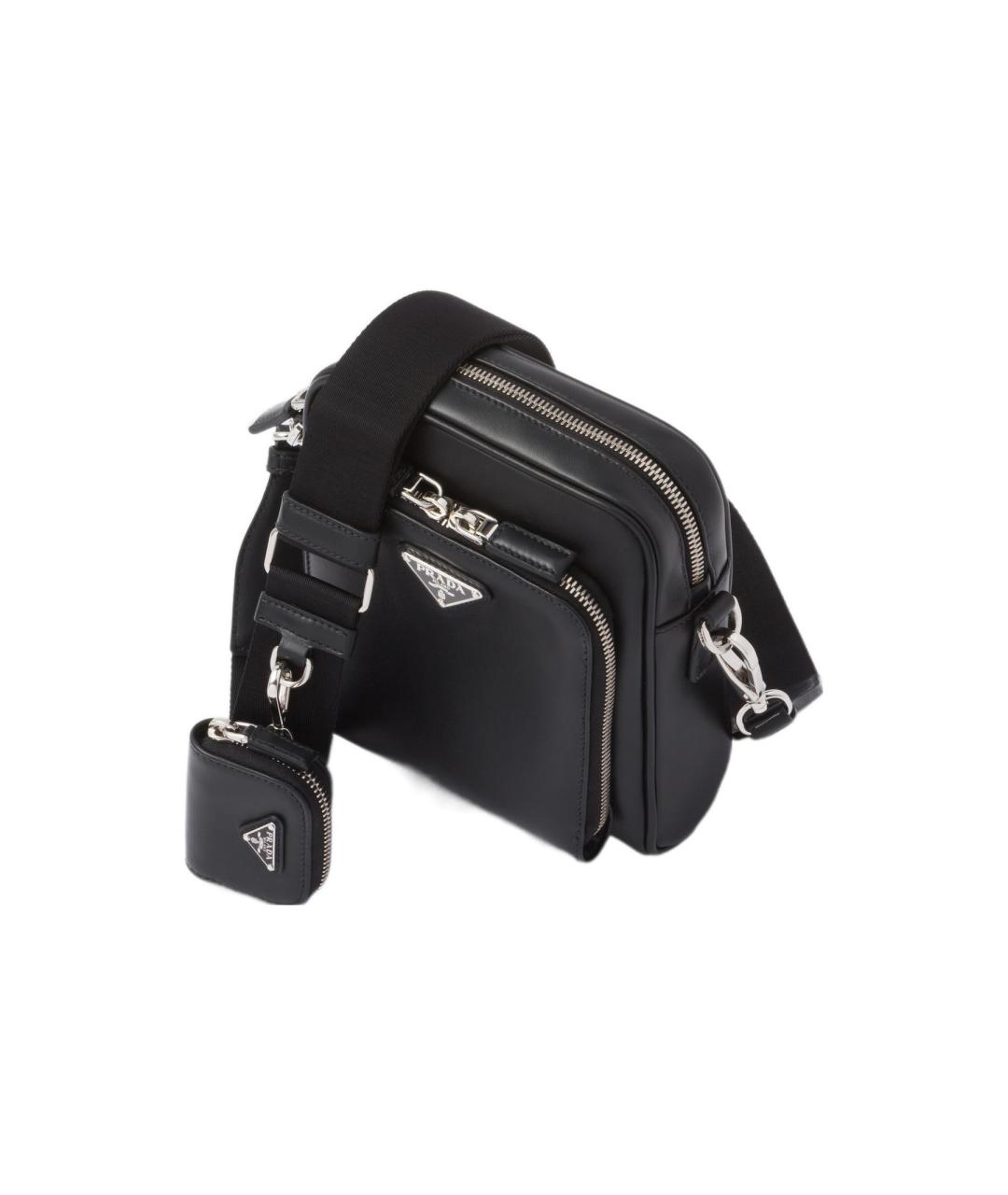 PRADA Черная кожаная сумка на плечо, фото 2