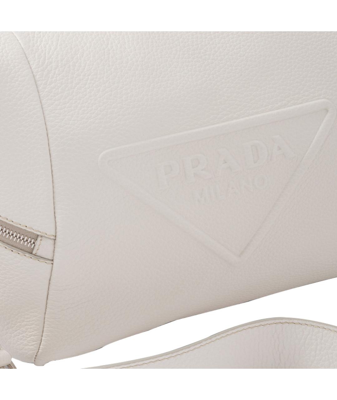 PRADA Белая кожаная сумка на плечо, фото 4