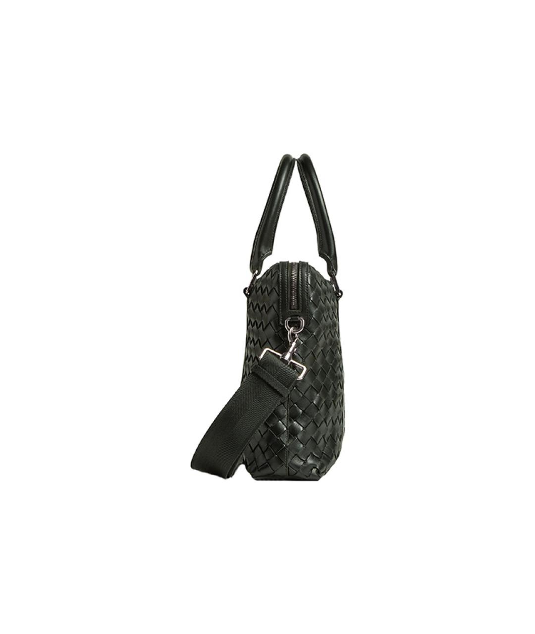 BOTTEGA VENETA Зеленый кожаный портфель, фото 2