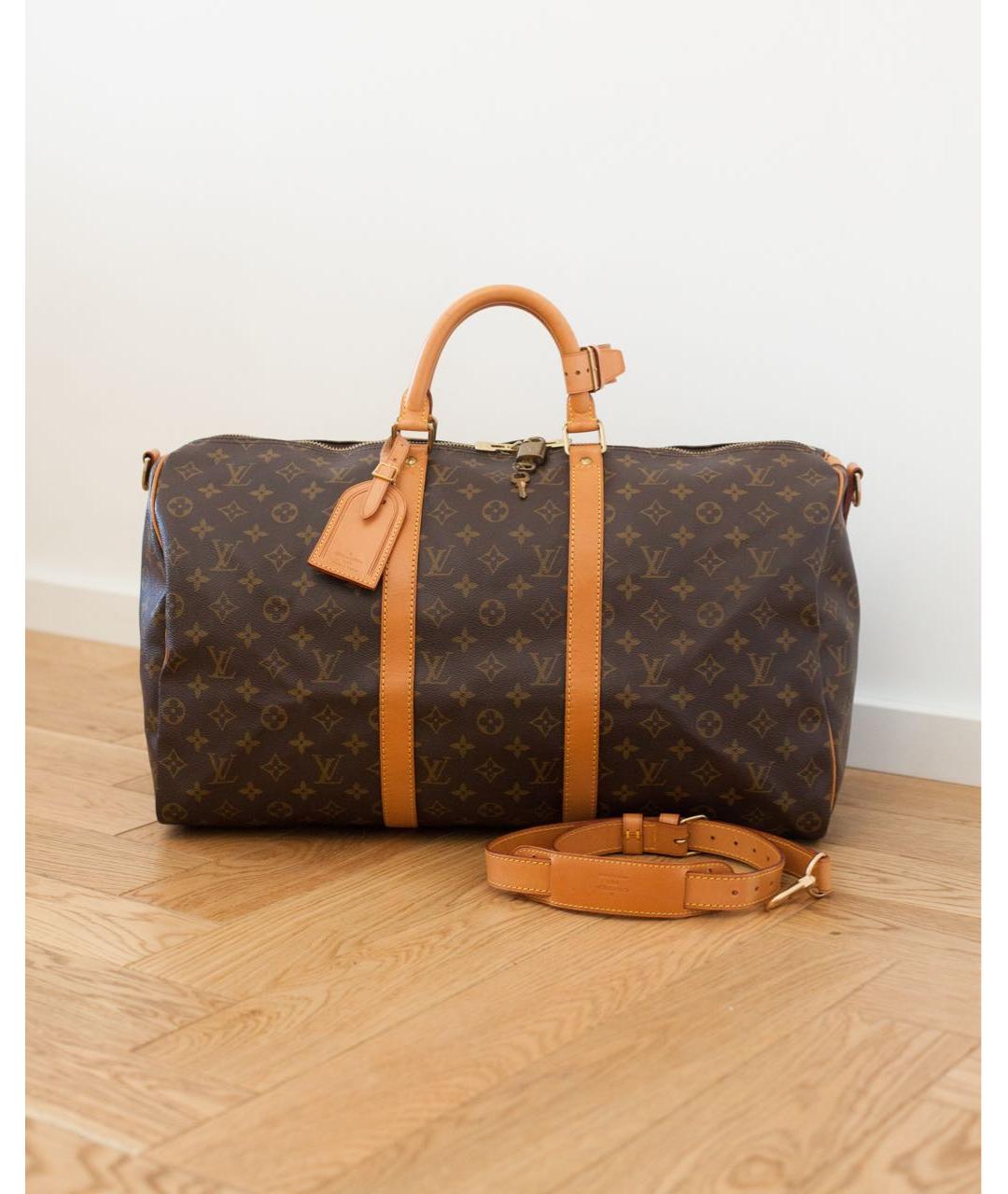 LOUIS VUITTON Коричневая дорожная/спортивная сумка, фото 9