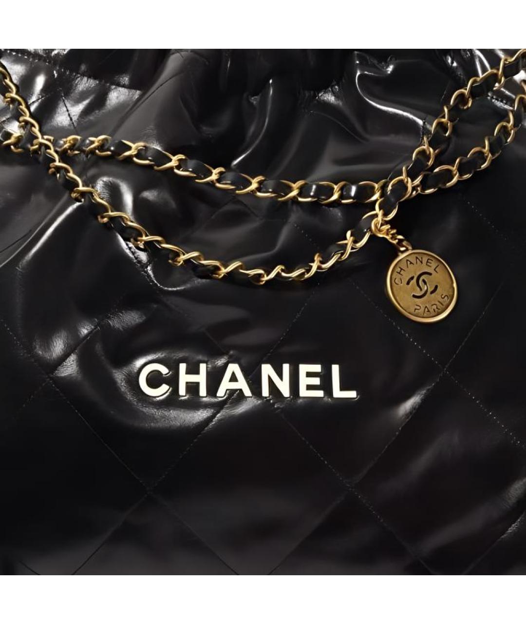 CHANEL Черная кожаная сумка через плечо, фото 2