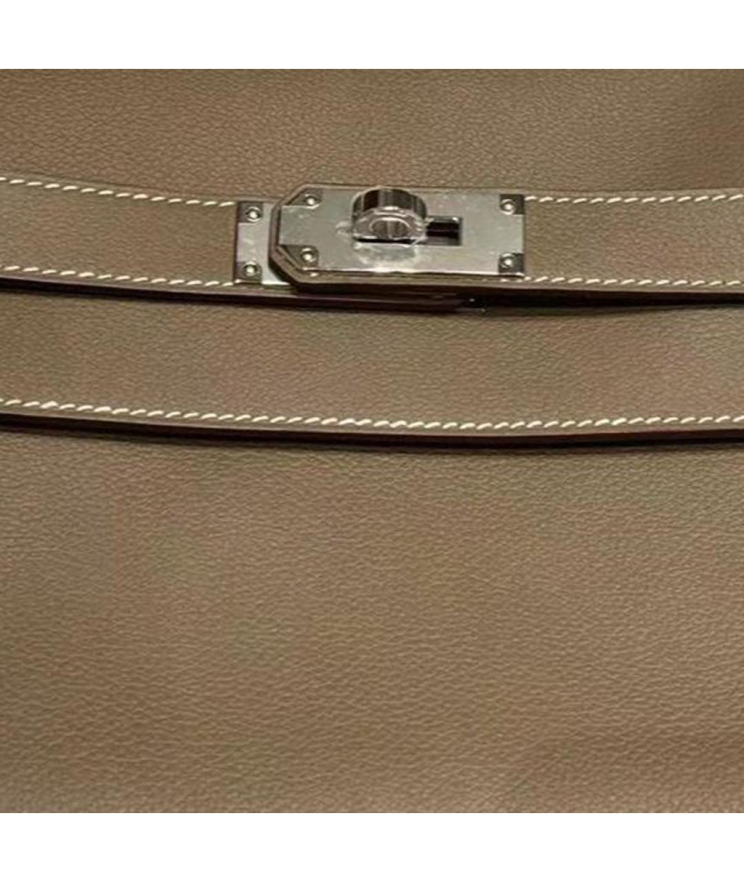 HERMES Коричневая кожаная сумка через плечо, фото 4