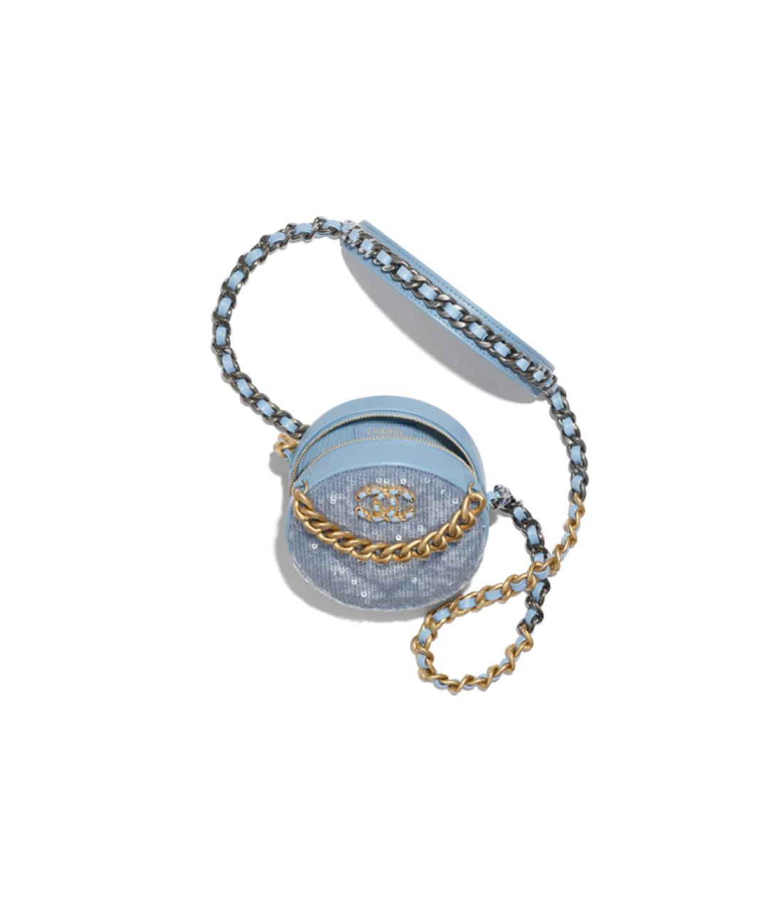 CHANEL Голубая кожаная сумка через плечо, фото 2