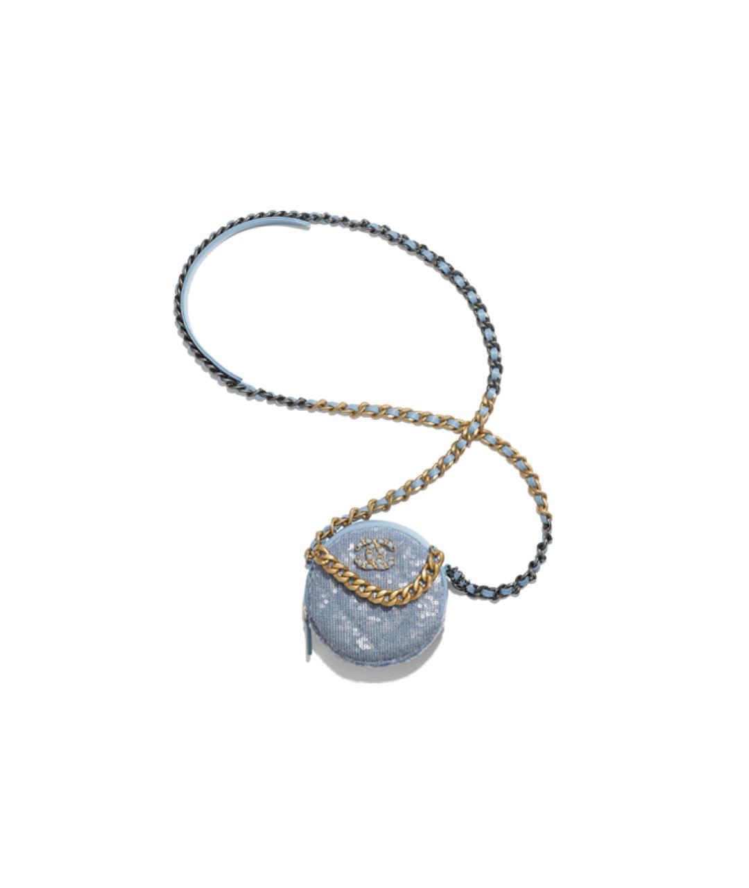 CHANEL Голубая кожаная сумка через плечо, фото 3