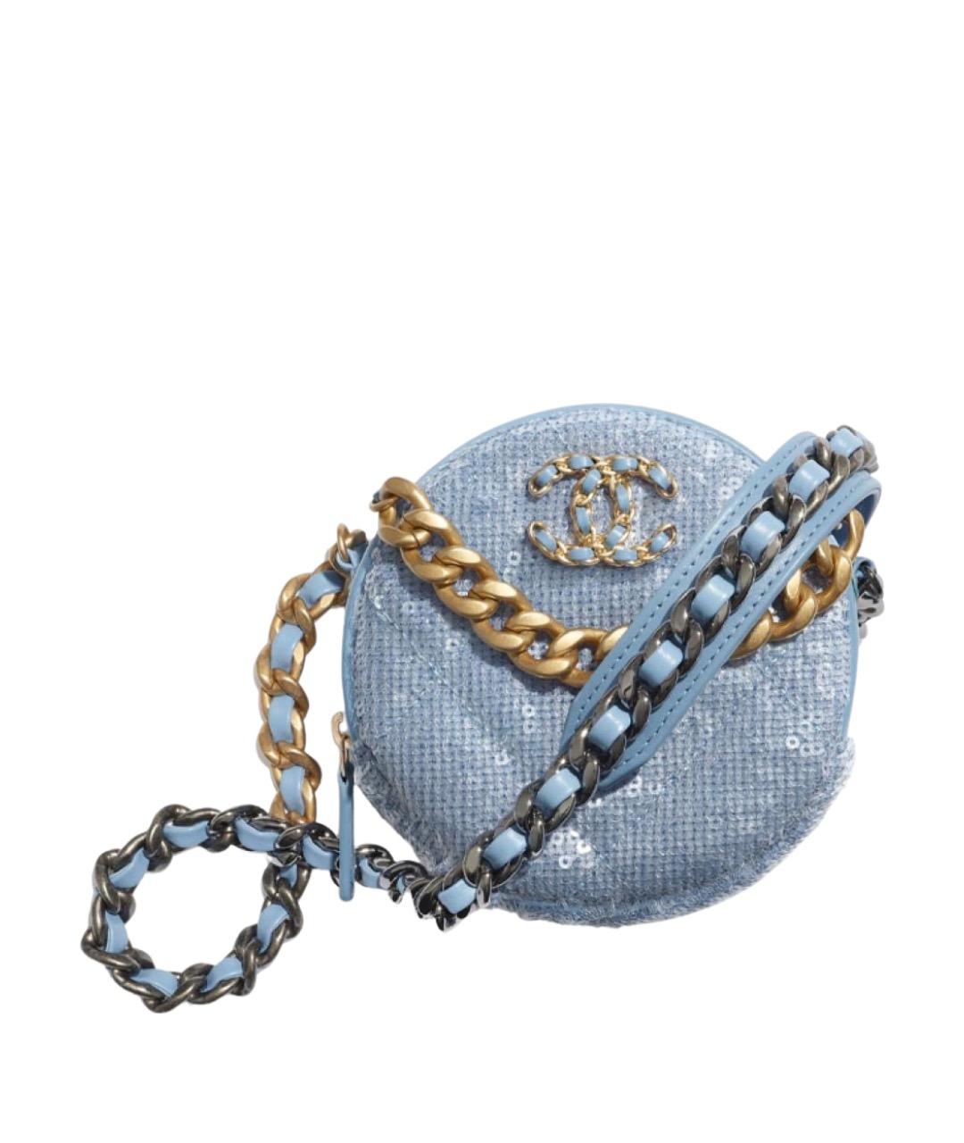 CHANEL Голубая кожаная сумка через плечо, фото 1