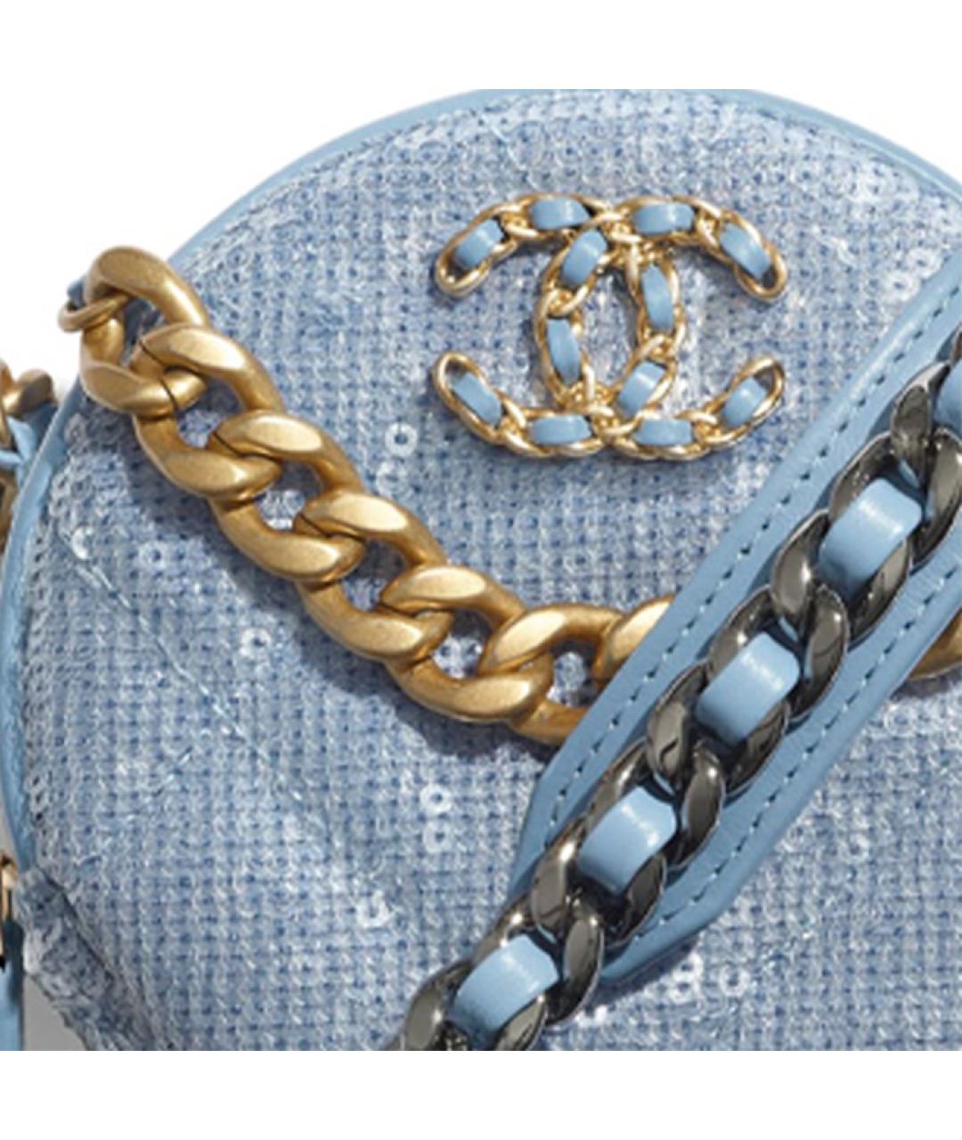 CHANEL Голубая кожаная сумка через плечо, фото 5