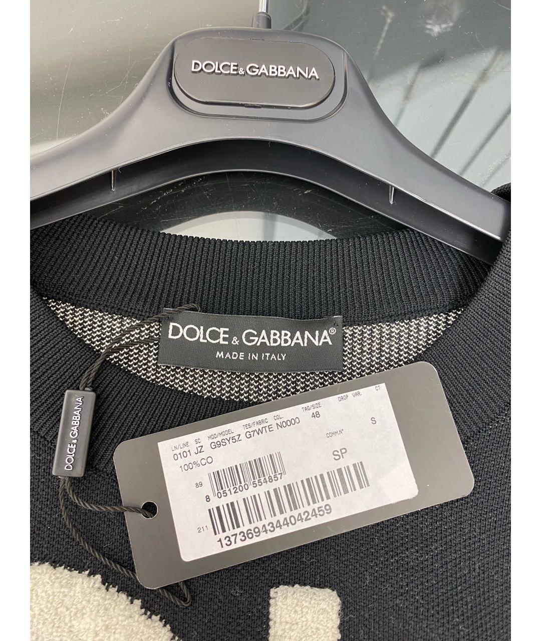 DOLCE&GABBANA Черный хлопковый джемпер / свитер, фото 3
