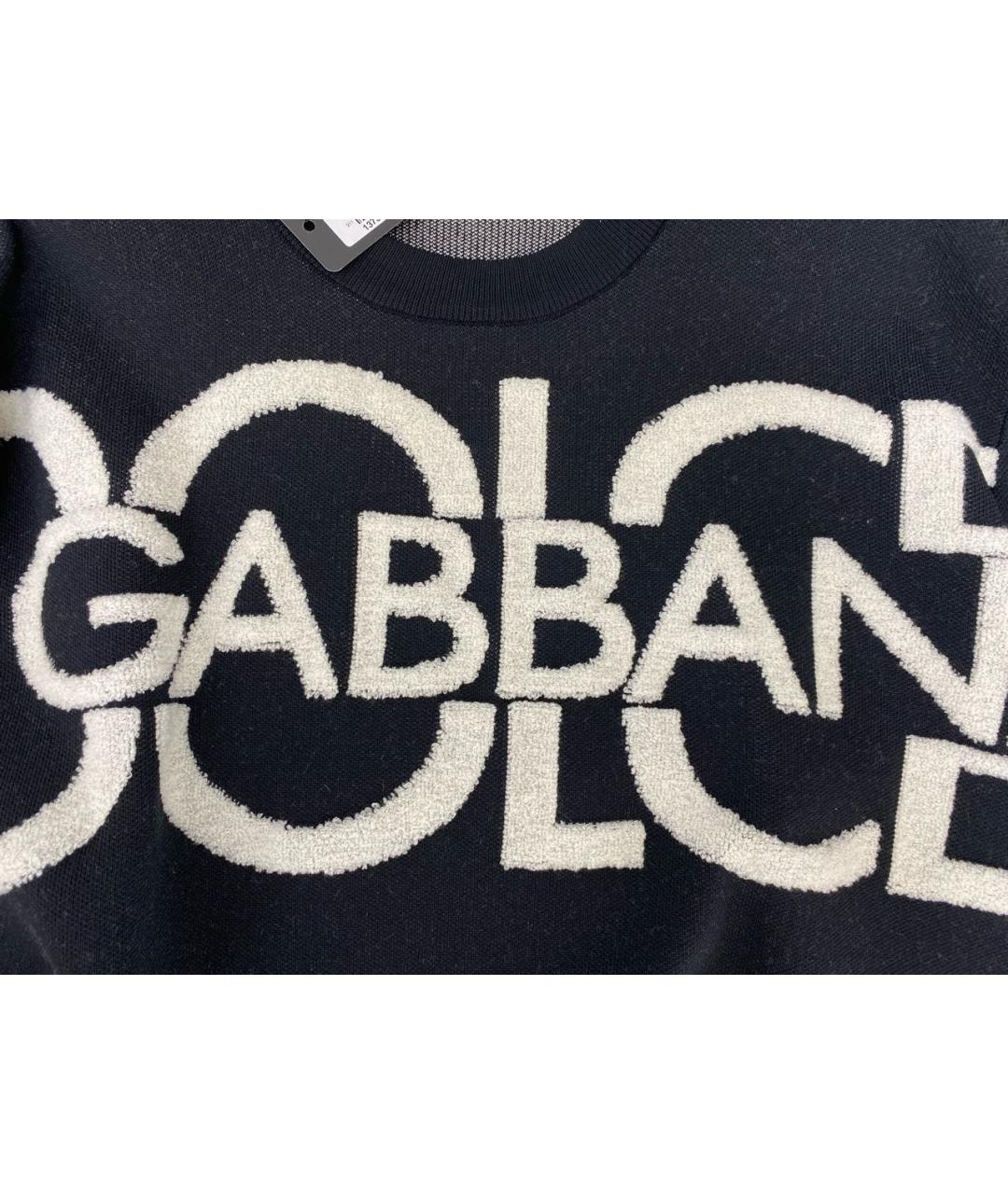 DOLCE&GABBANA Черный хлопковый джемпер / свитер, фото 4