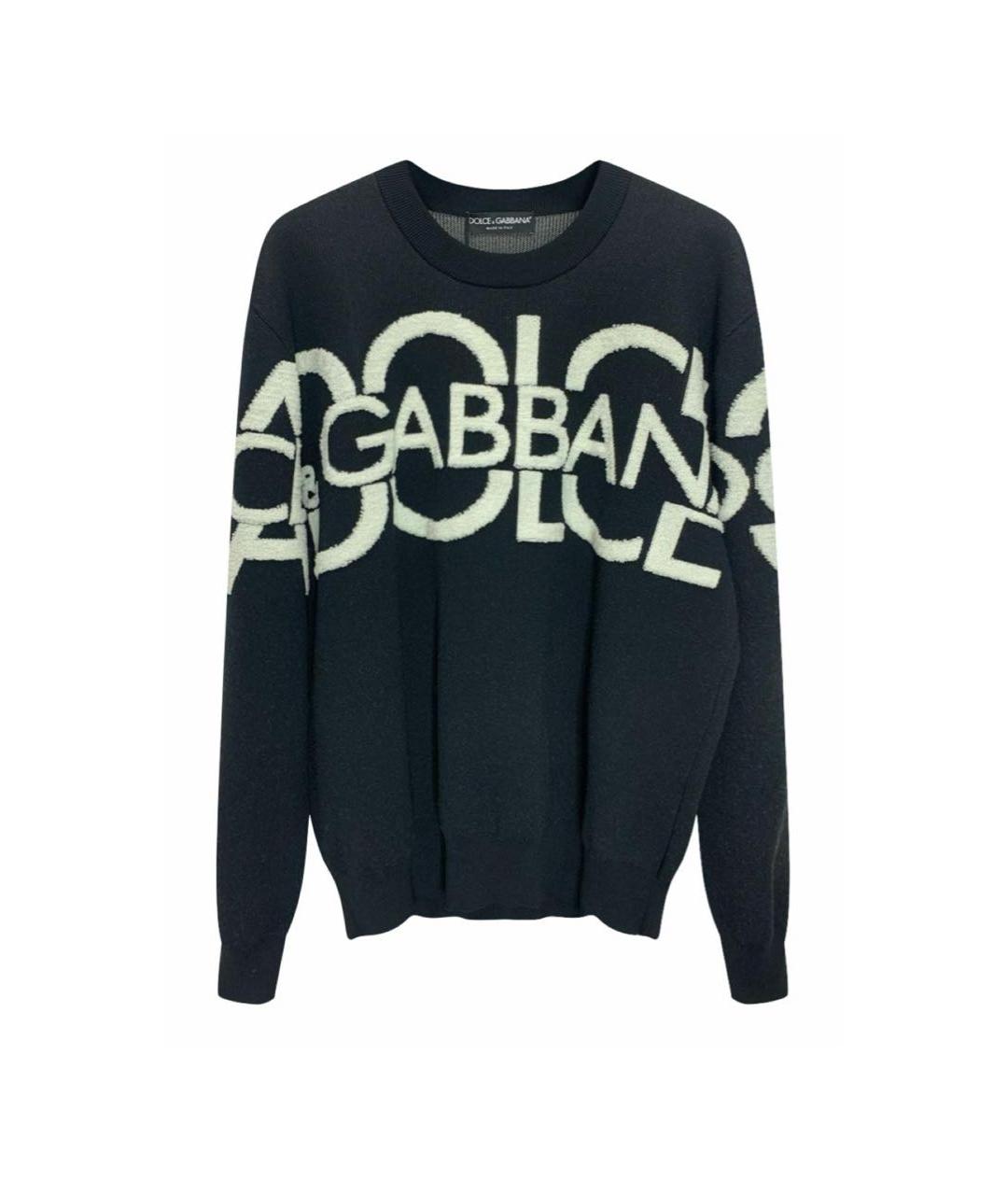 DOLCE&GABBANA Черный хлопковый джемпер / свитер, фото 8