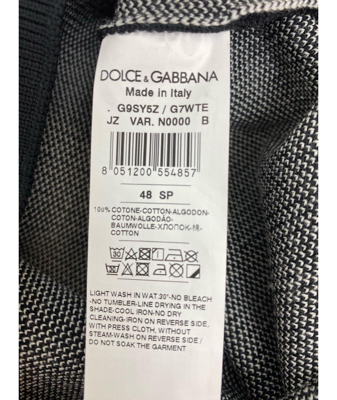 DOLCE&GABBANA Черный хлопковый джемпер / свитер, фото 7