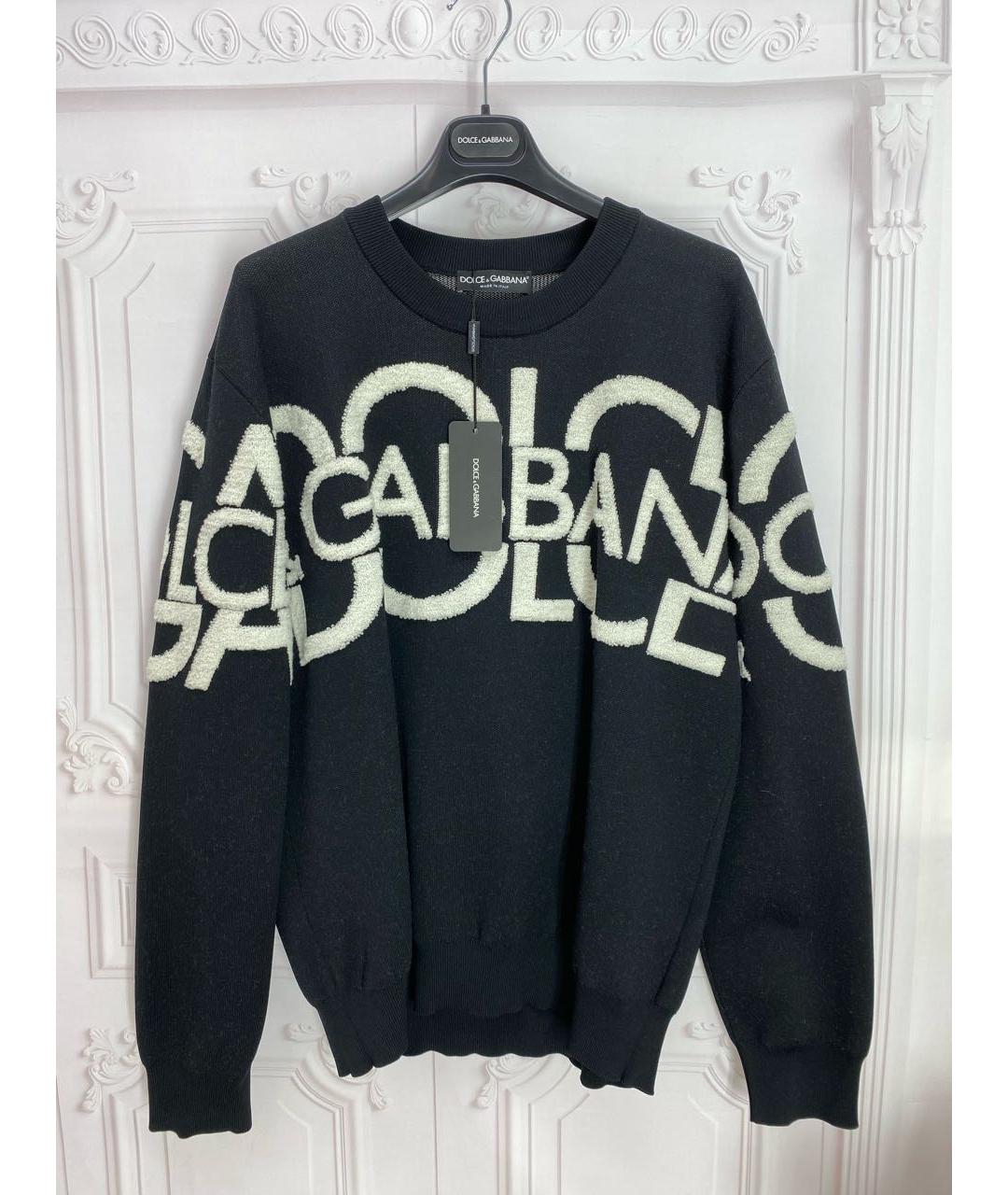 DOLCE&GABBANA Черный хлопковый джемпер / свитер, фото 5