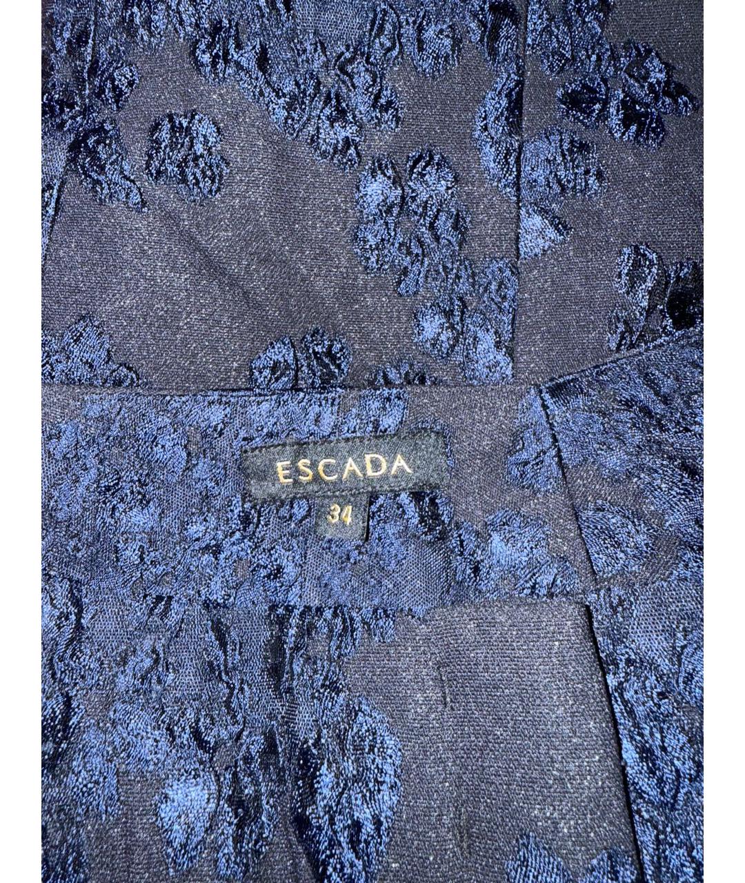 ESCADA Темно-синие полиамидовые прямые брюки, фото 3