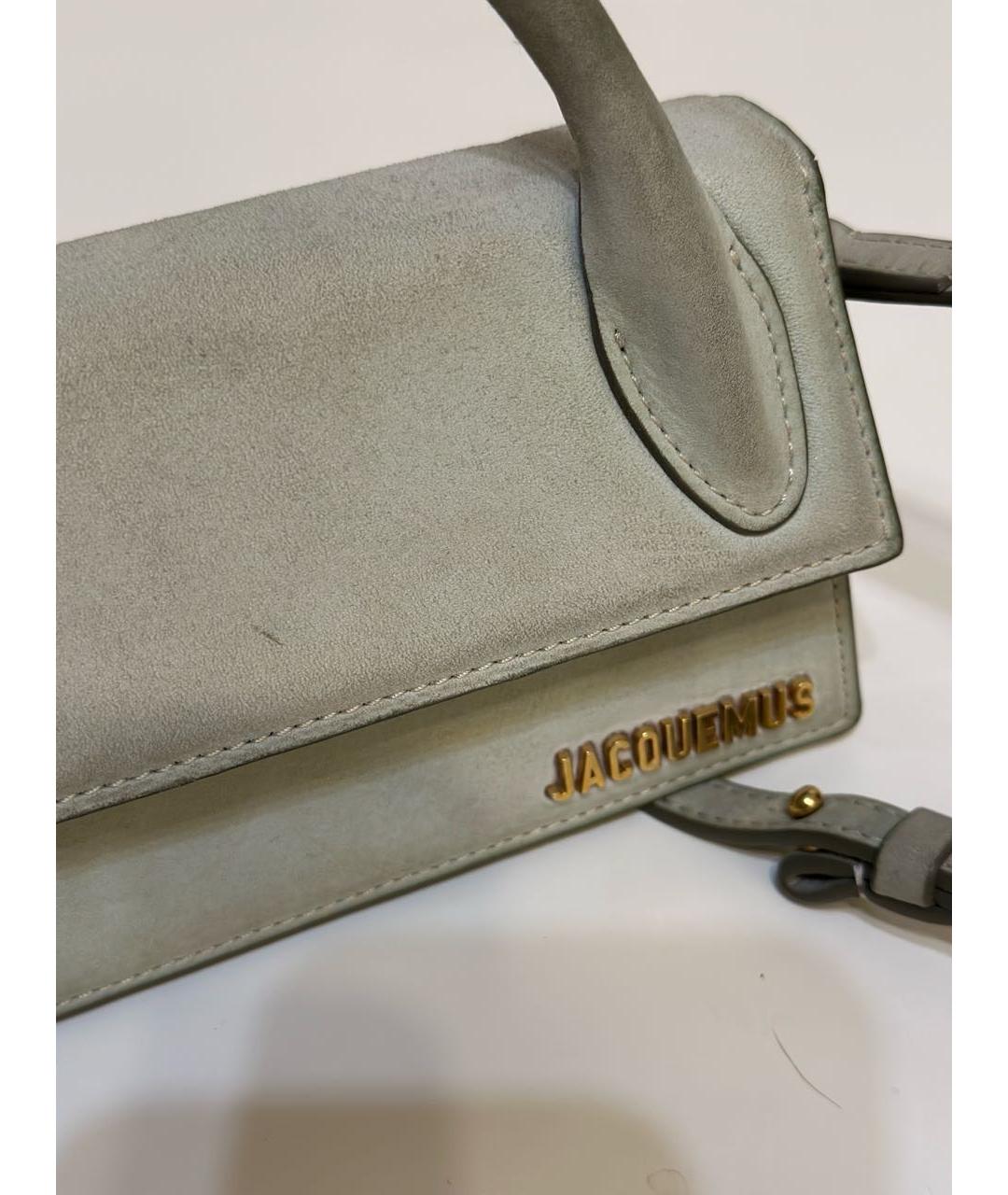 JACQUEMUS Зеленая замшевая сумка через плечо, фото 5