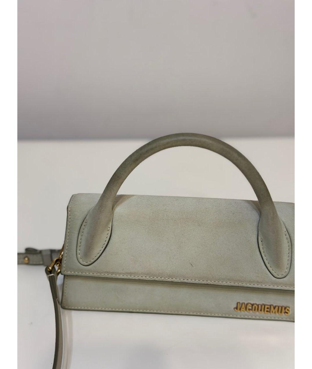 JACQUEMUS Зеленая замшевая сумка через плечо, фото 6