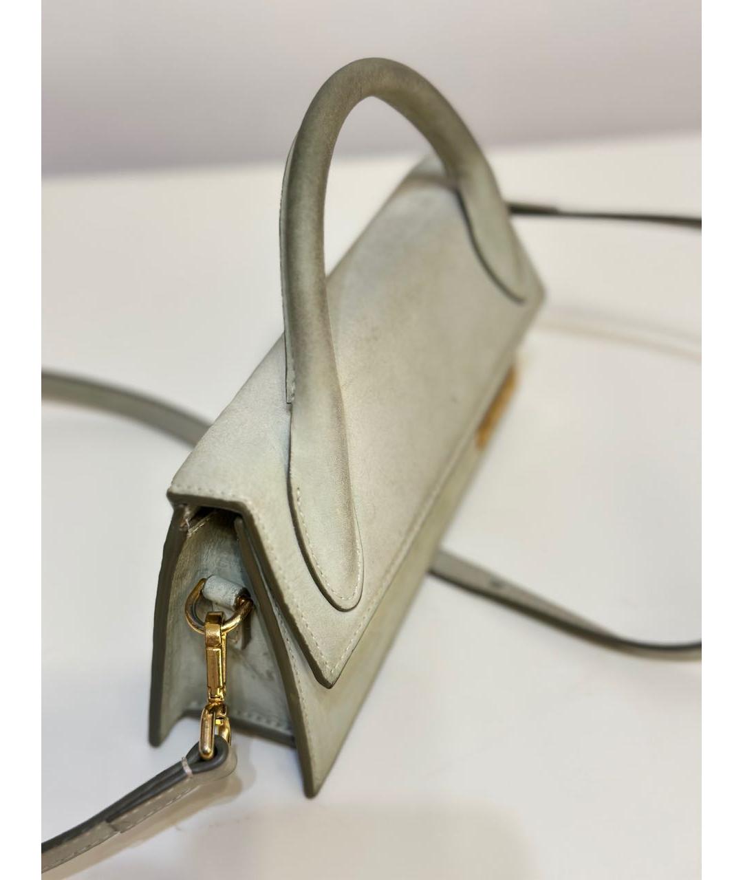 JACQUEMUS Зеленая замшевая сумка через плечо, фото 2