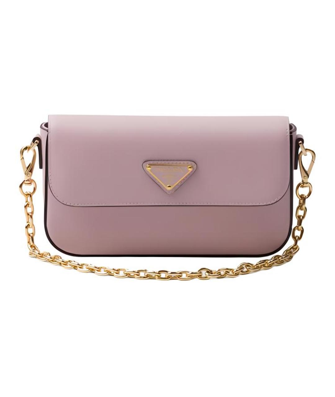 PRADA Розовая кожаная сумка через плечо, фото 1