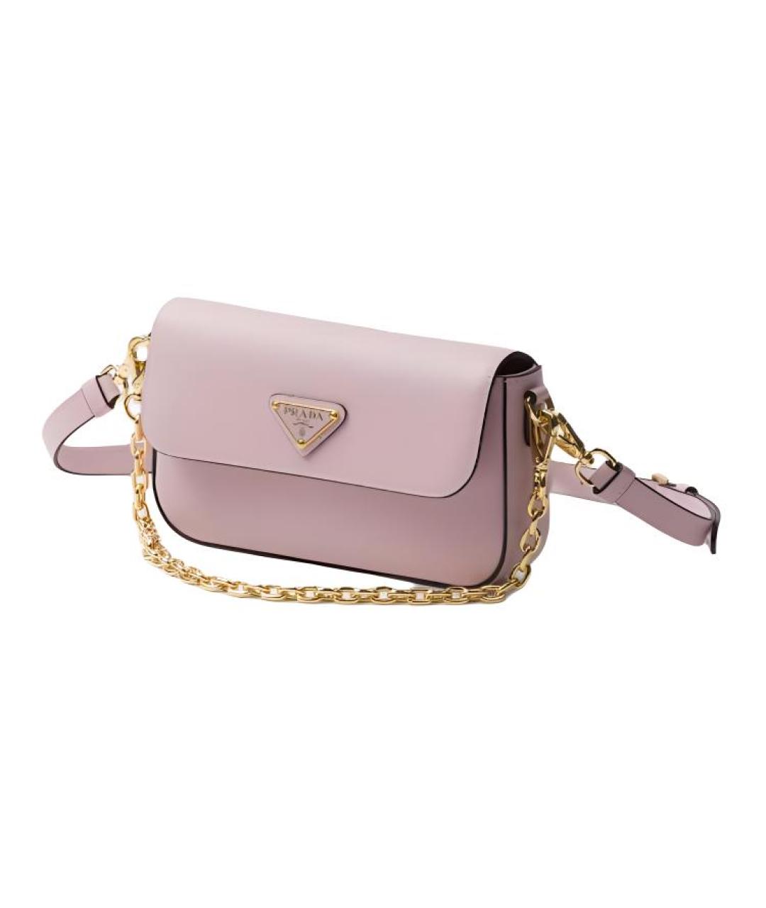 PRADA Розовая кожаная сумка через плечо, фото 2