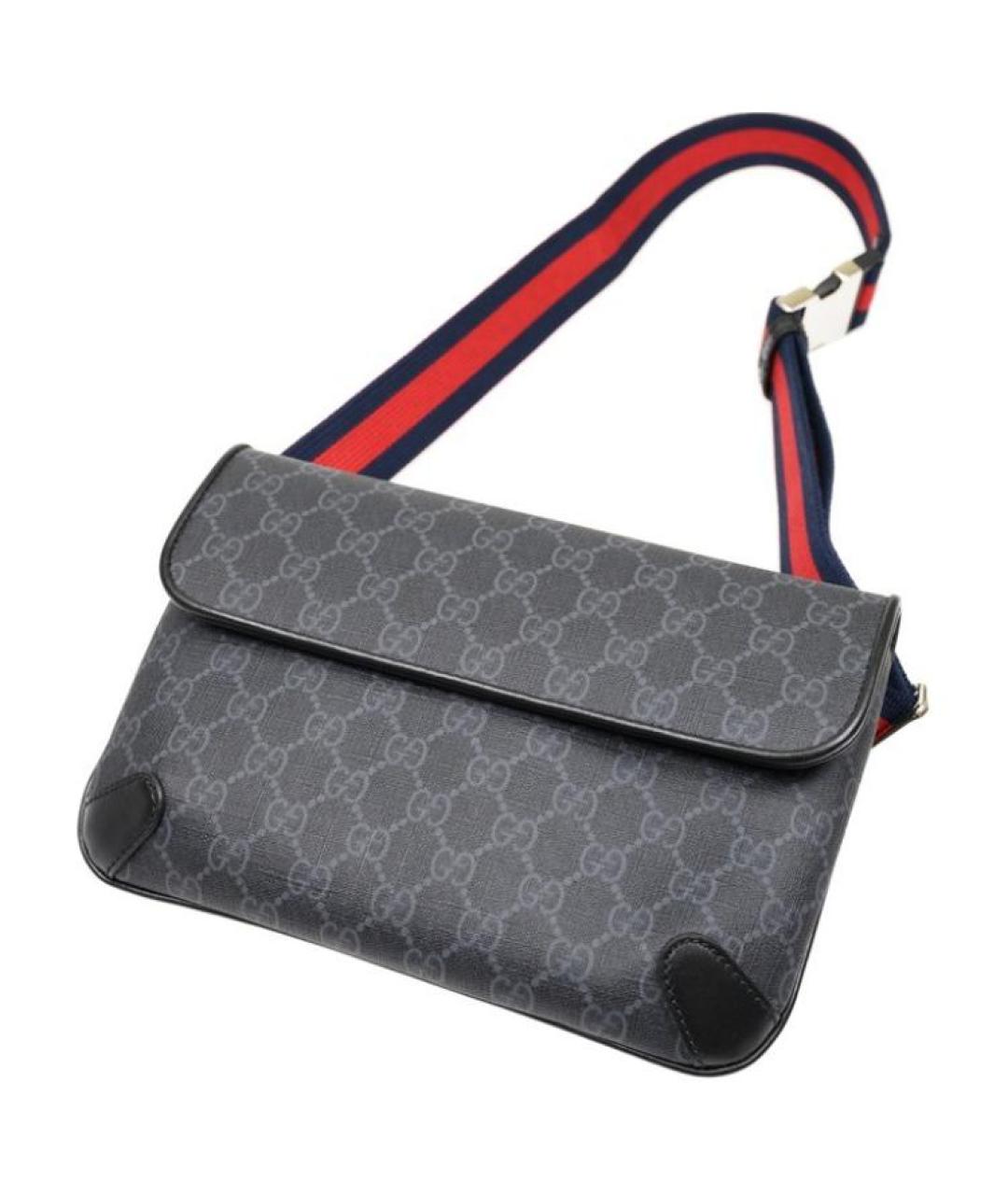 GUCCI Антрацитовая кожаная сумка через плечо, фото 4