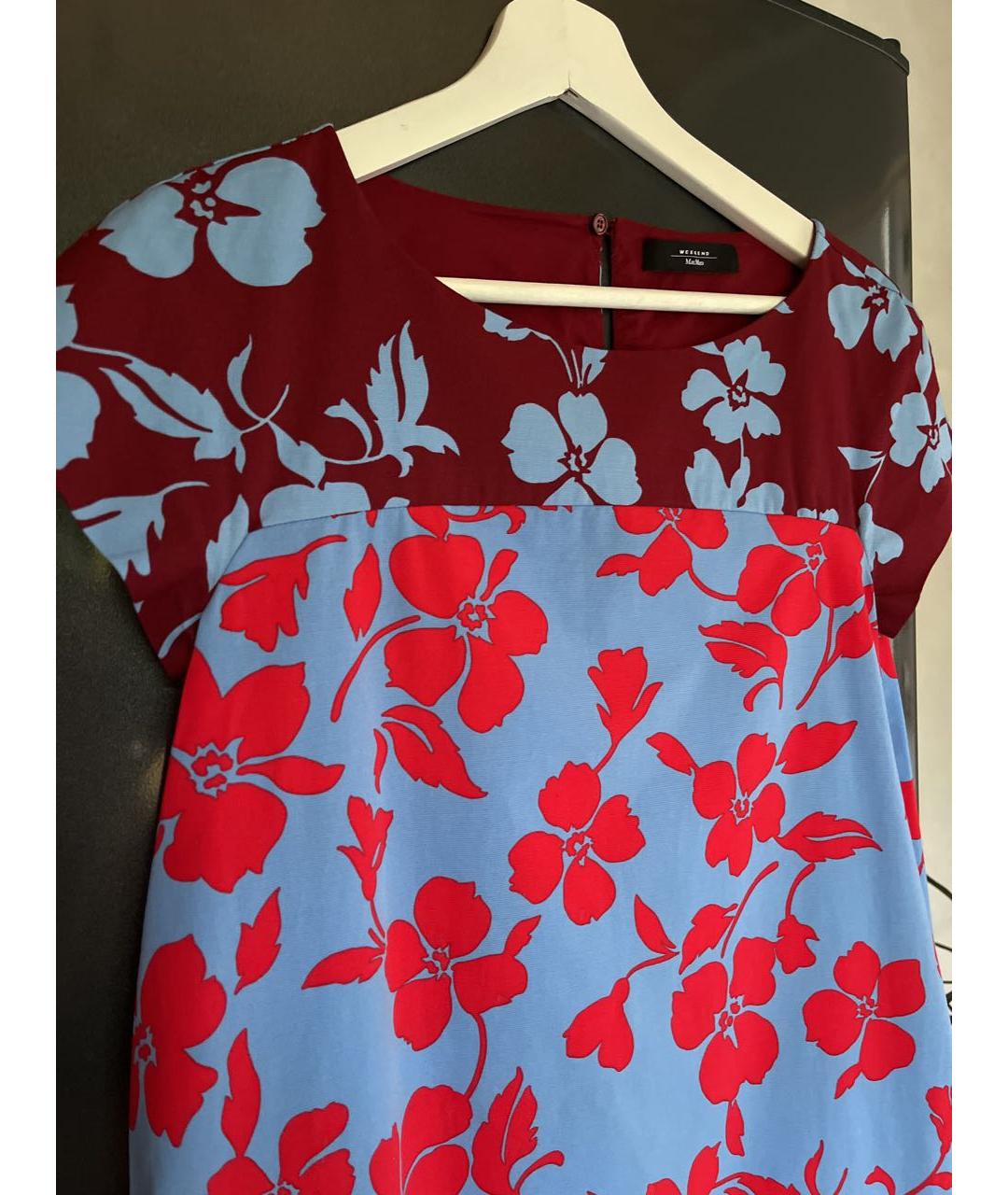 WEEKEND MAX MARA Голубое хлопковое повседневное платье, фото 3