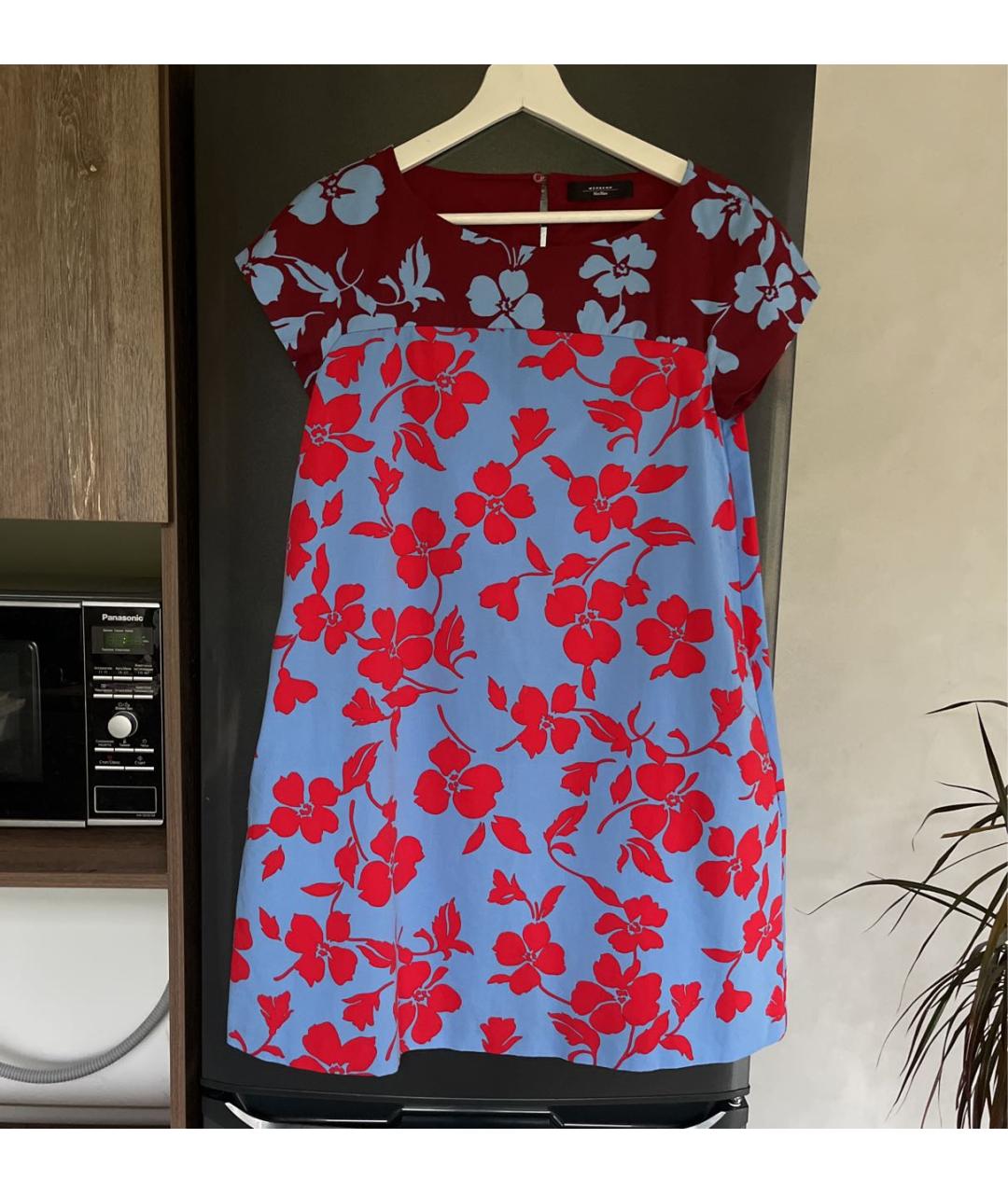 WEEKEND MAX MARA Голубое хлопковое повседневное платье, фото 2