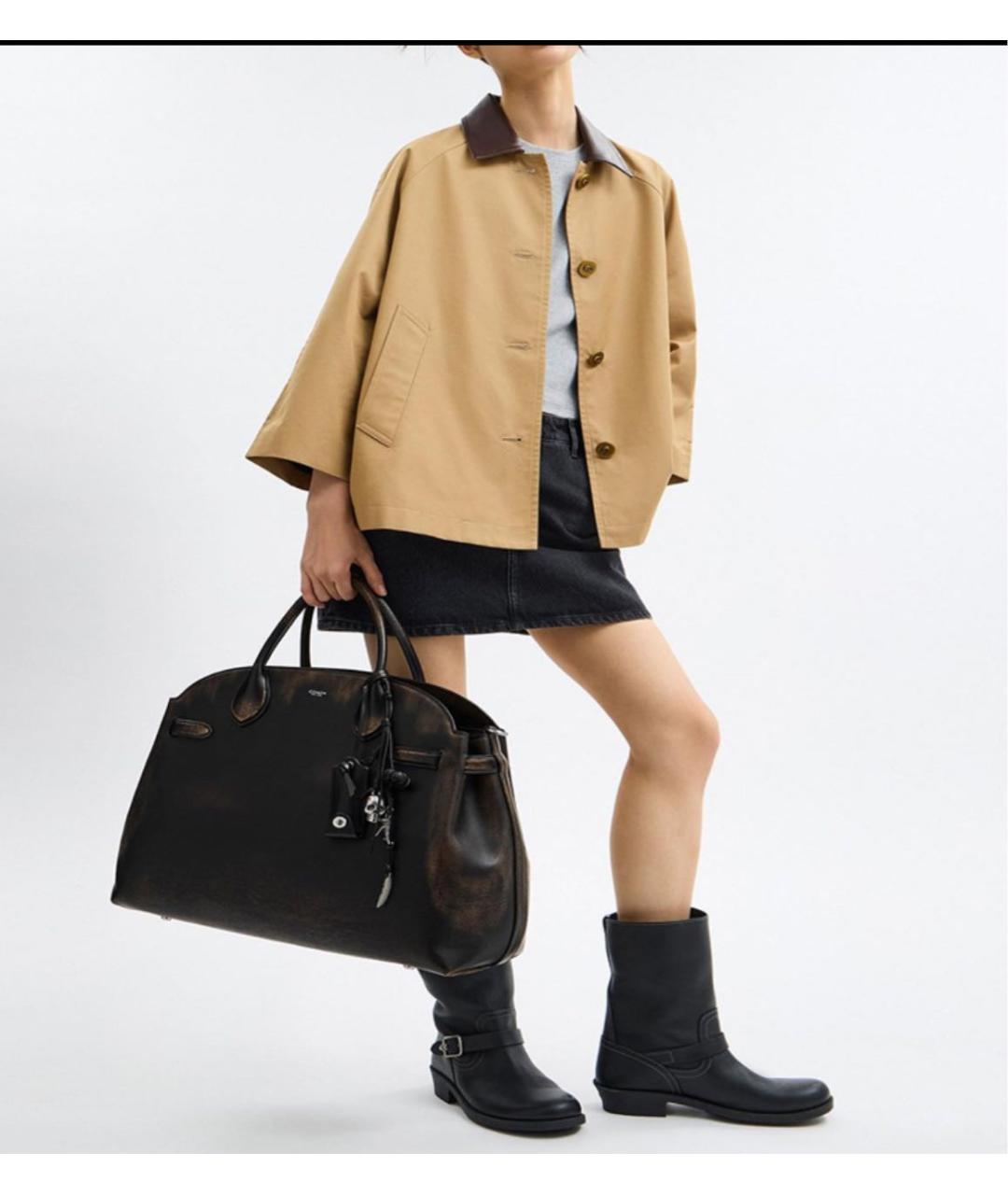 COACH Коричневая кожаная дорожная/спортивная сумка, фото 7