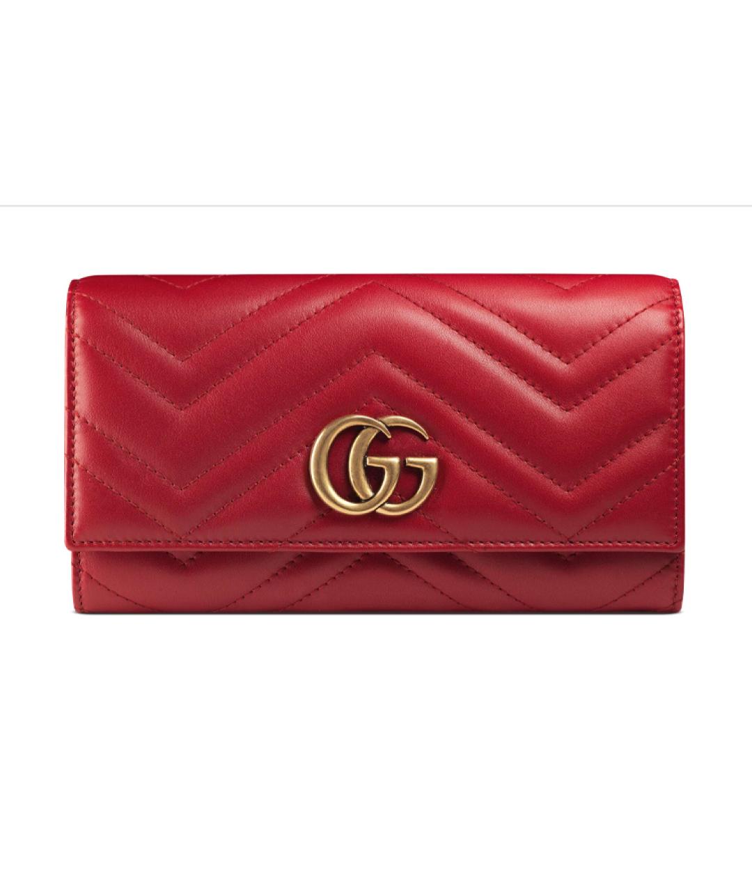GUCCI Красный кожаный кошелек, фото 1