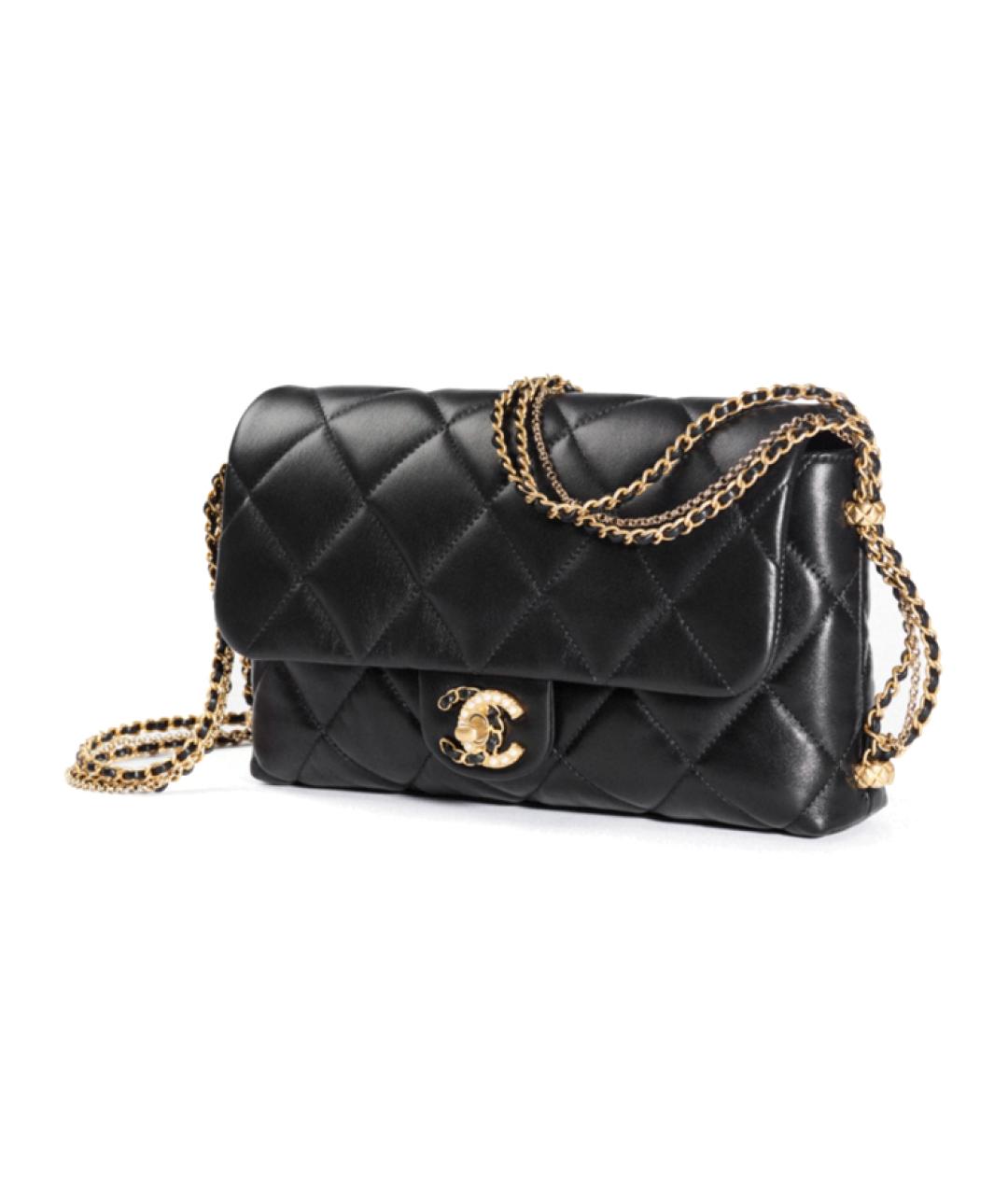 CHANEL Черная кожаная сумка через плечо, фото 2
