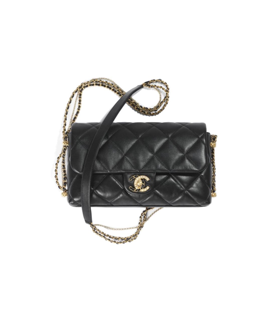 CHANEL Черная кожаная сумка через плечо, фото 1