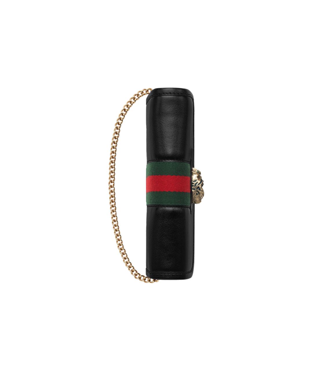 GUCCI Черная кожаная сумка через плечо, фото 5