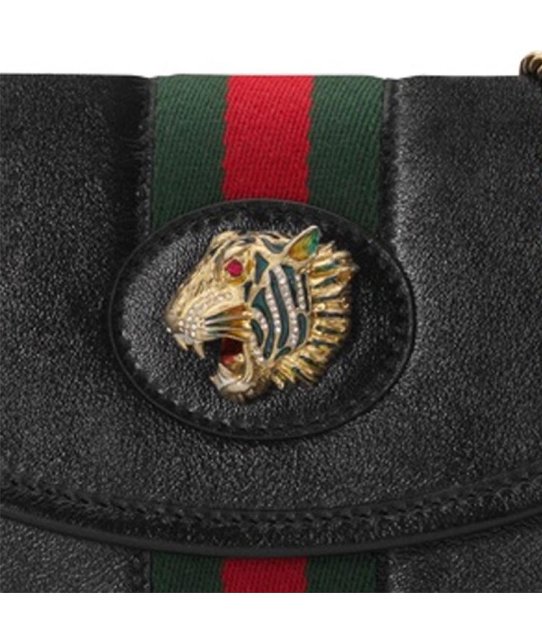 GUCCI Черная кожаная сумка через плечо, фото 8