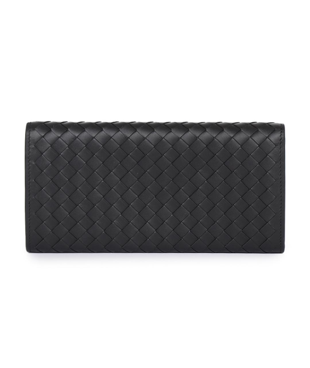 BOTTEGA VENETA Черный кожаный кошелек, фото 1