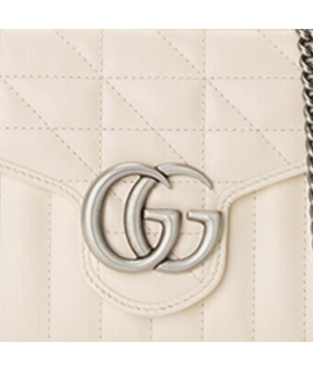 GUCCI Белая кожаная сумка через плечо, фото 8