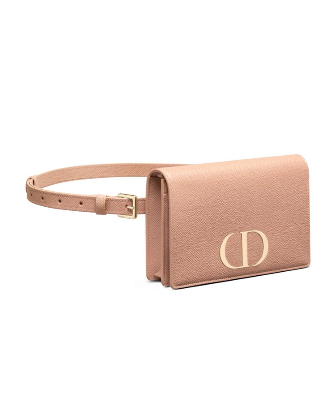 CHRISTIAN DIOR Розовая кожаная поясная сумка, фото 2