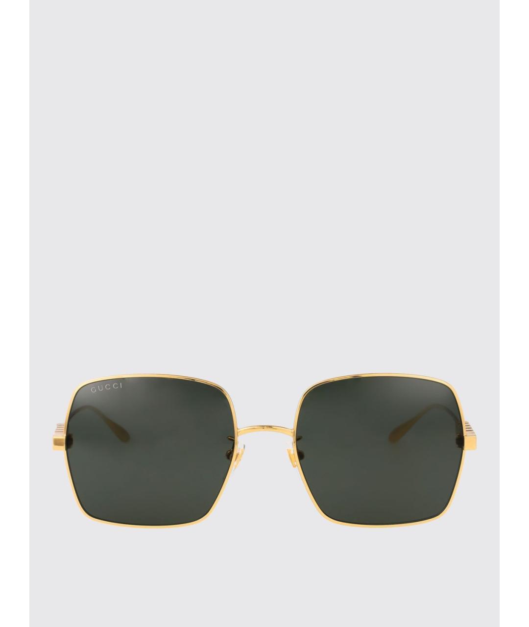 GUCCI Золотые металлические солнцезащитные очки, фото 2