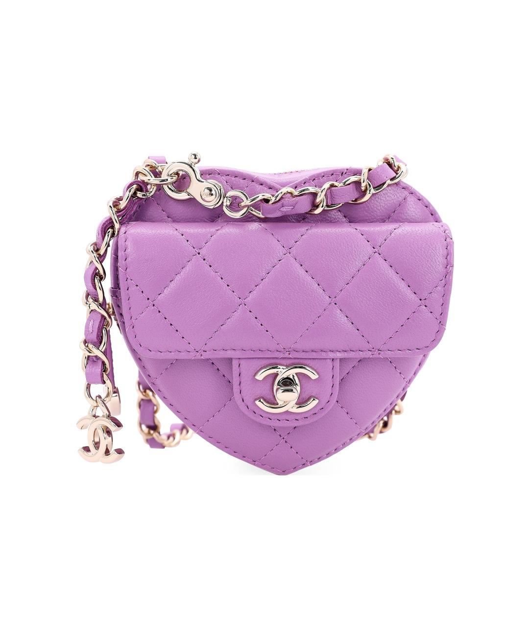 CHANEL Фиолетовая кожаная поясная сумка, фото 8