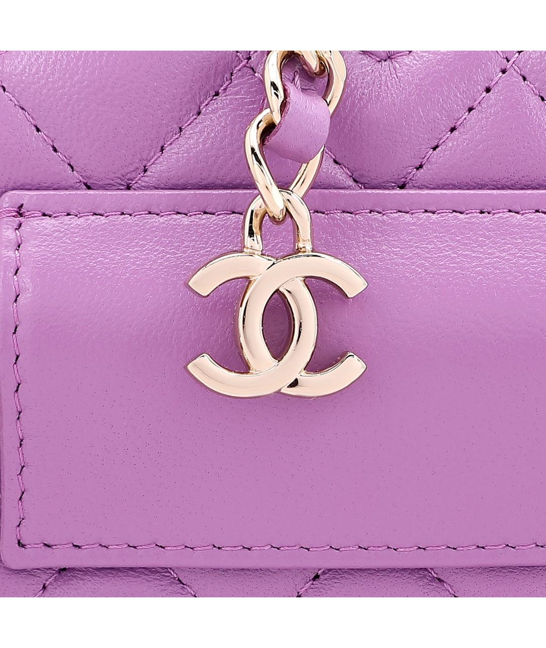 CHANEL Фиолетовая кожаная поясная сумка, фото 7