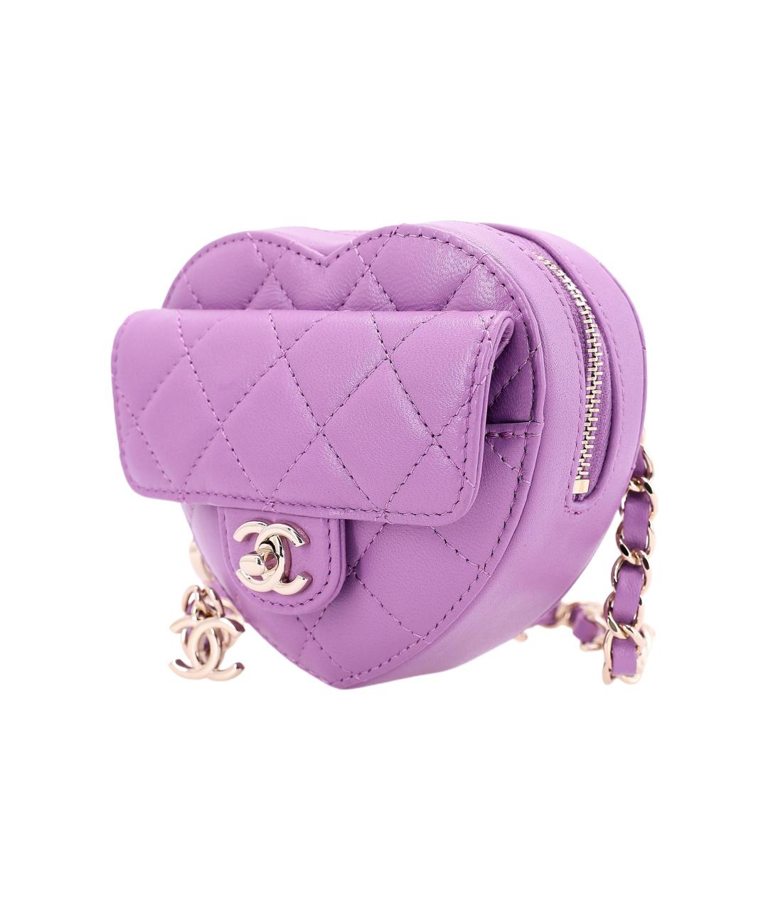 CHANEL Фиолетовая кожаная поясная сумка, фото 2