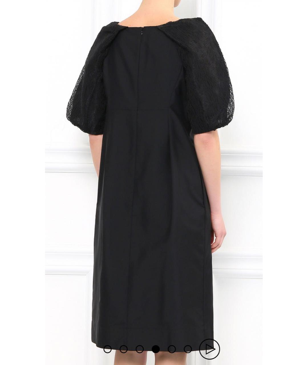 JIL SANDER Черное шелковое коктейльное платье, фото 2