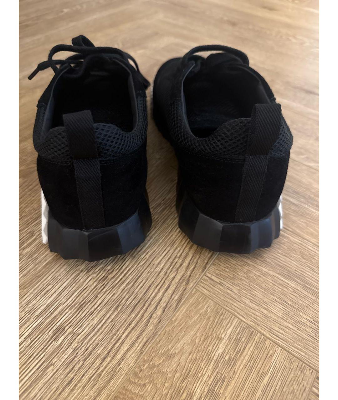 HERMES Черные замшевые низкие кроссовки / кеды, фото 4