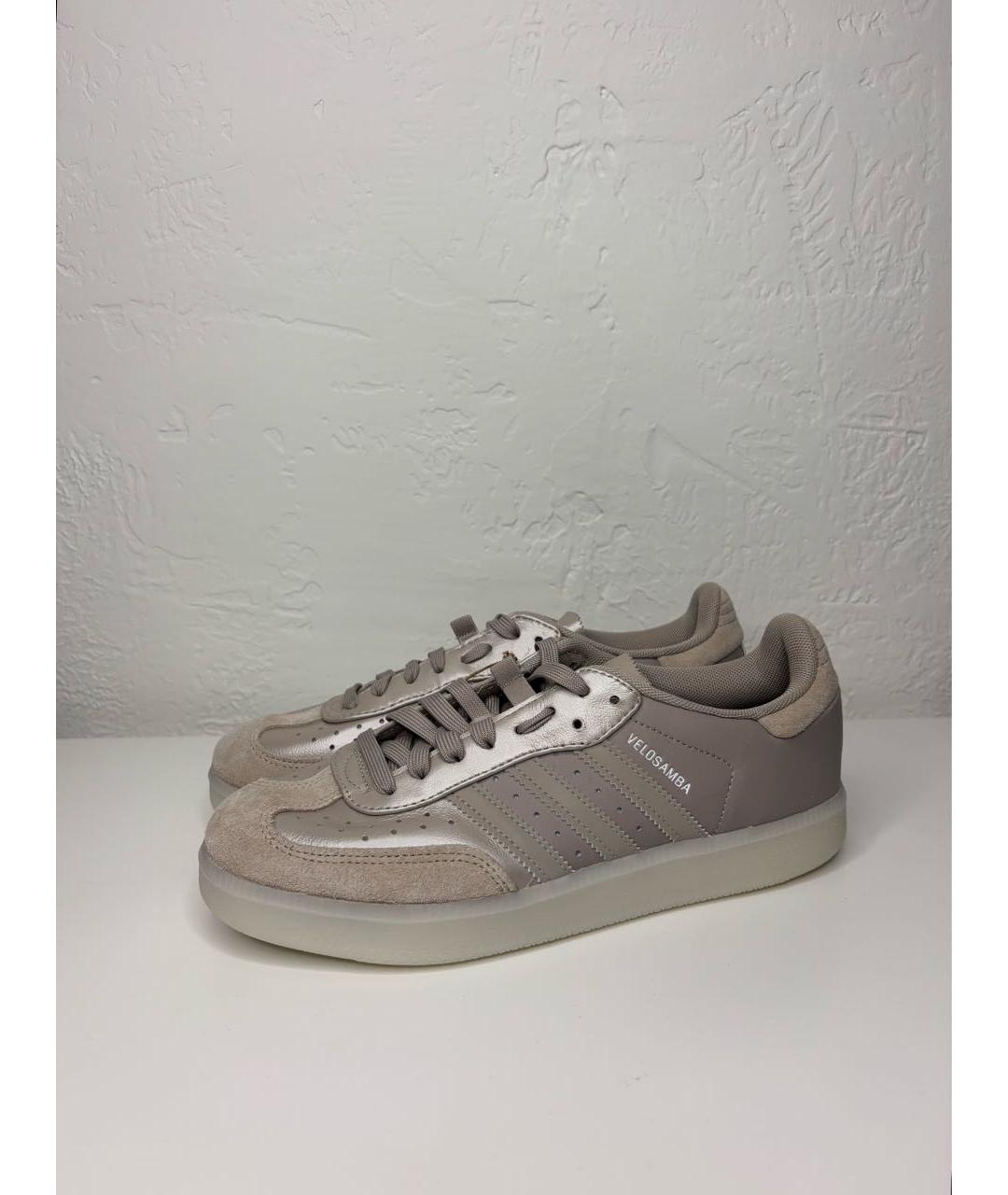 ADIDAS Бежевые кожаные кроссовки, фото 2