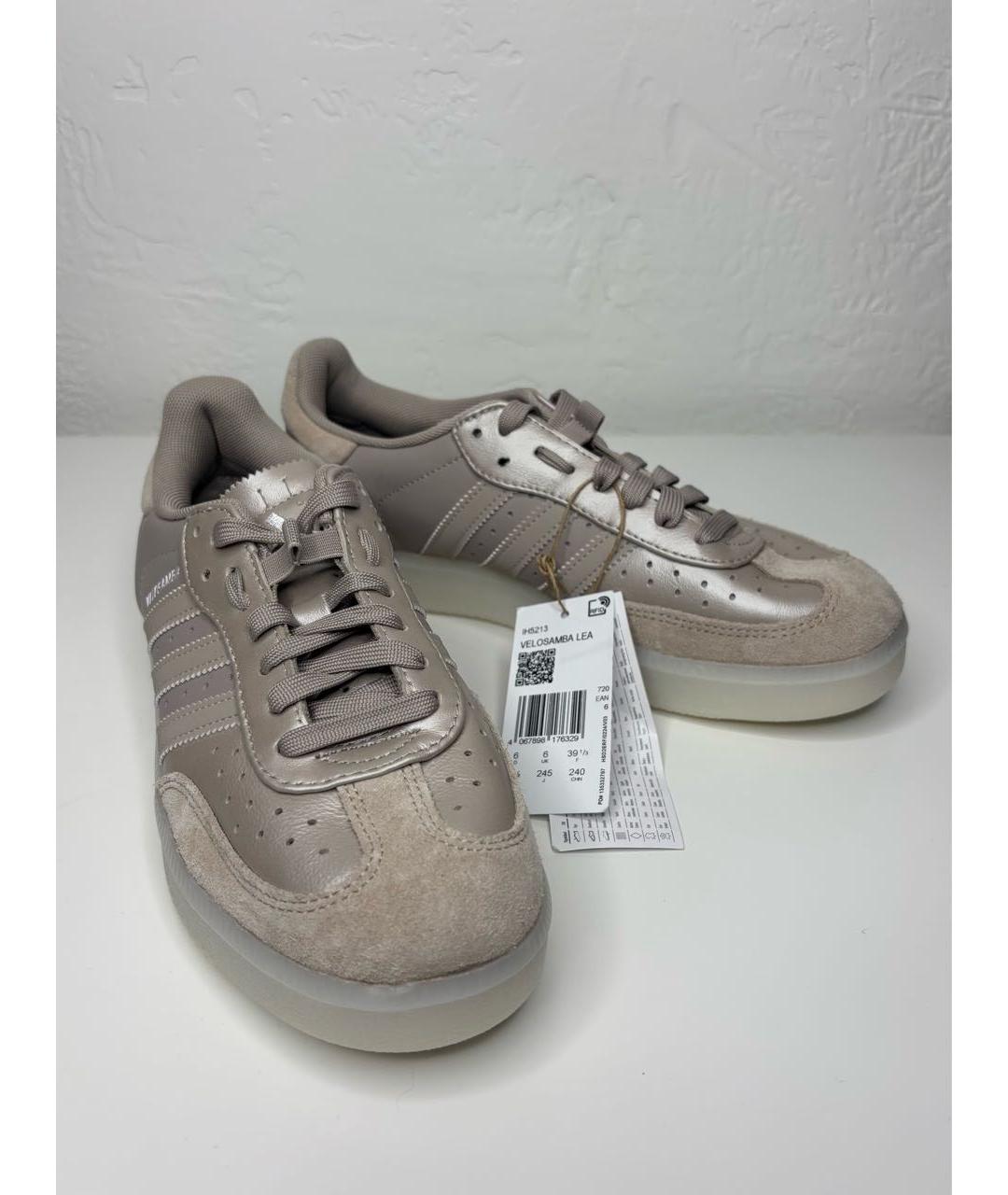 ADIDAS Бежевые кожаные кроссовки, фото 3