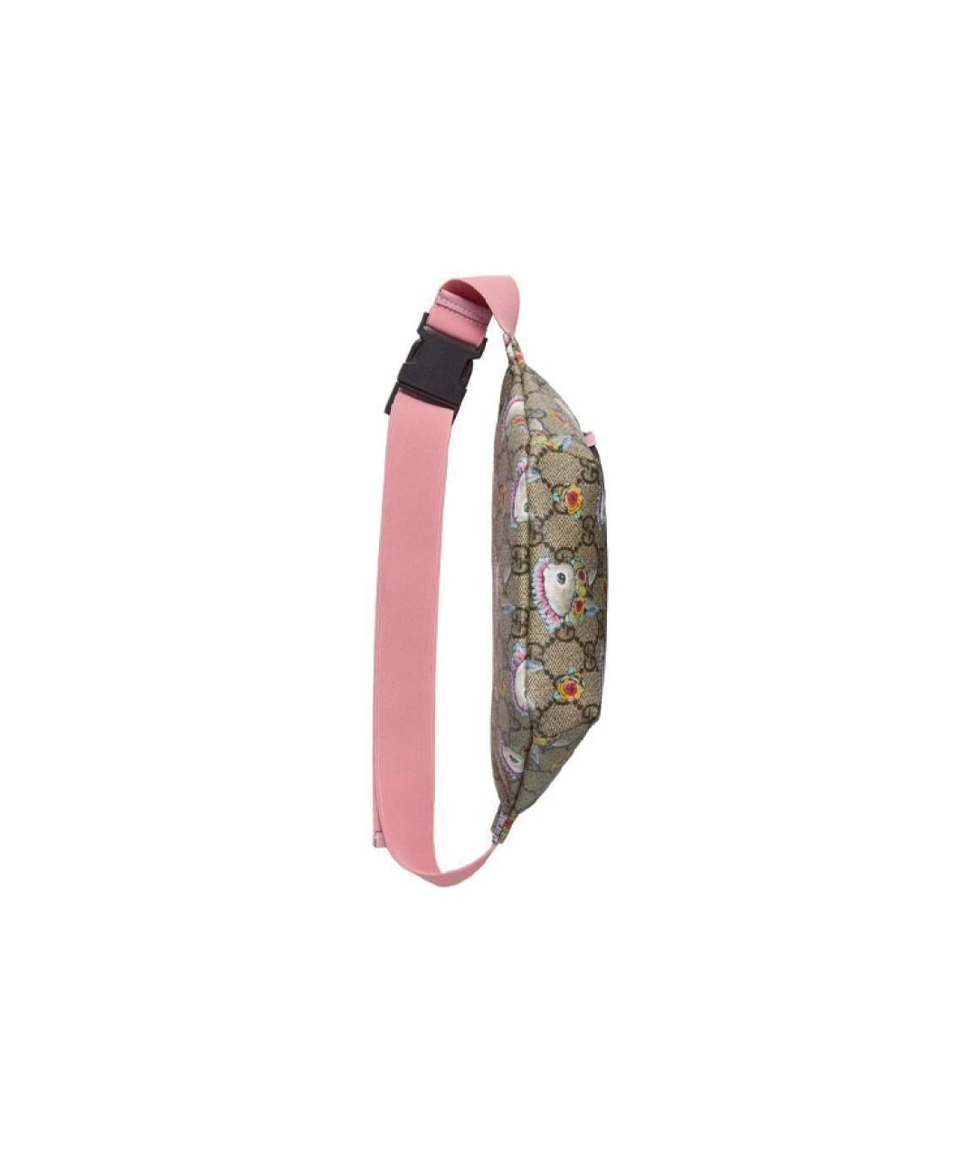 GUCCI Розовая хлопковая поясная сумка, фото 6