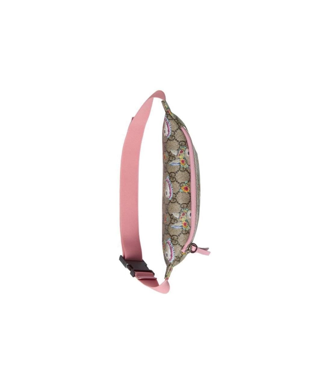 GUCCI Розовая хлопковая поясная сумка, фото 4