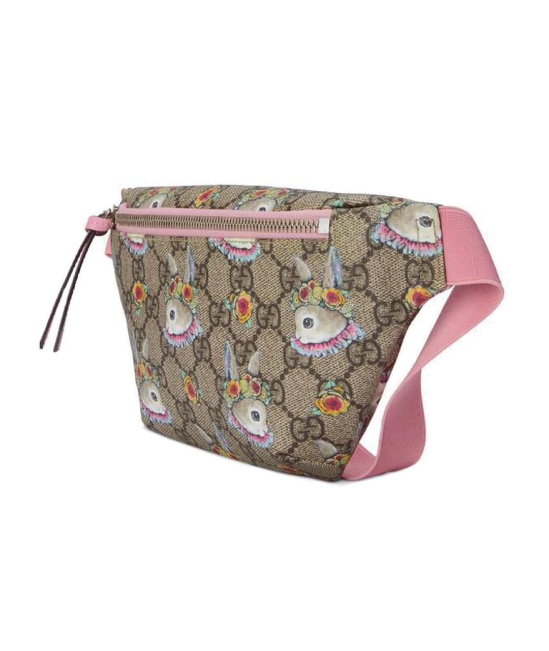 GUCCI Розовая хлопковая поясная сумка, фото 2