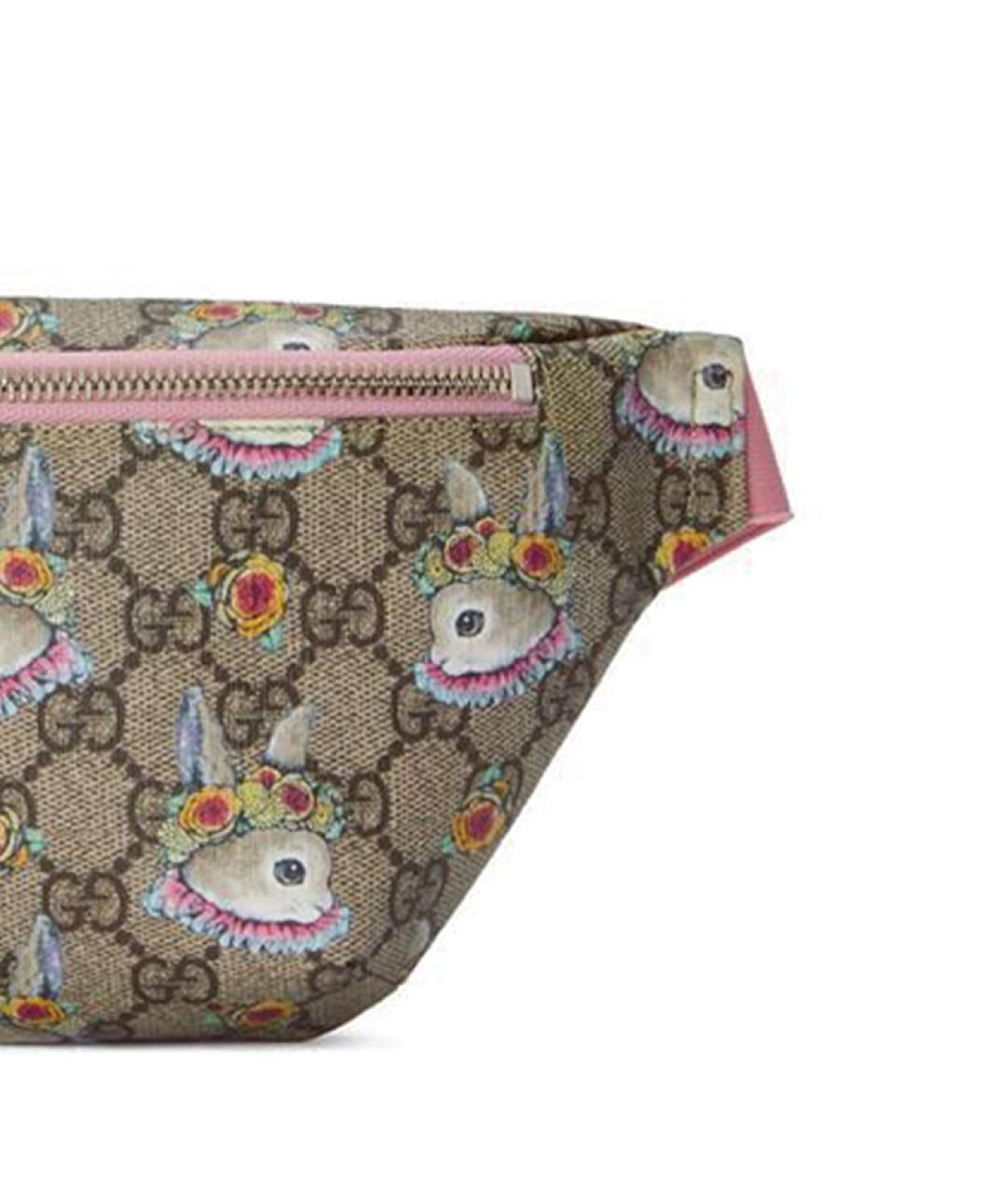 GUCCI Розовая хлопковая поясная сумка, фото 8