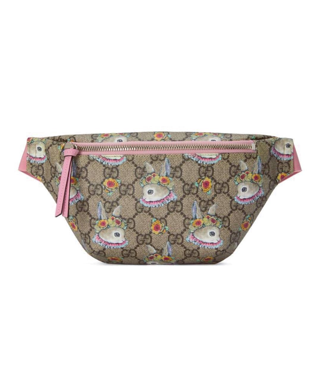 GUCCI Розовая хлопковая поясная сумка, фото 1