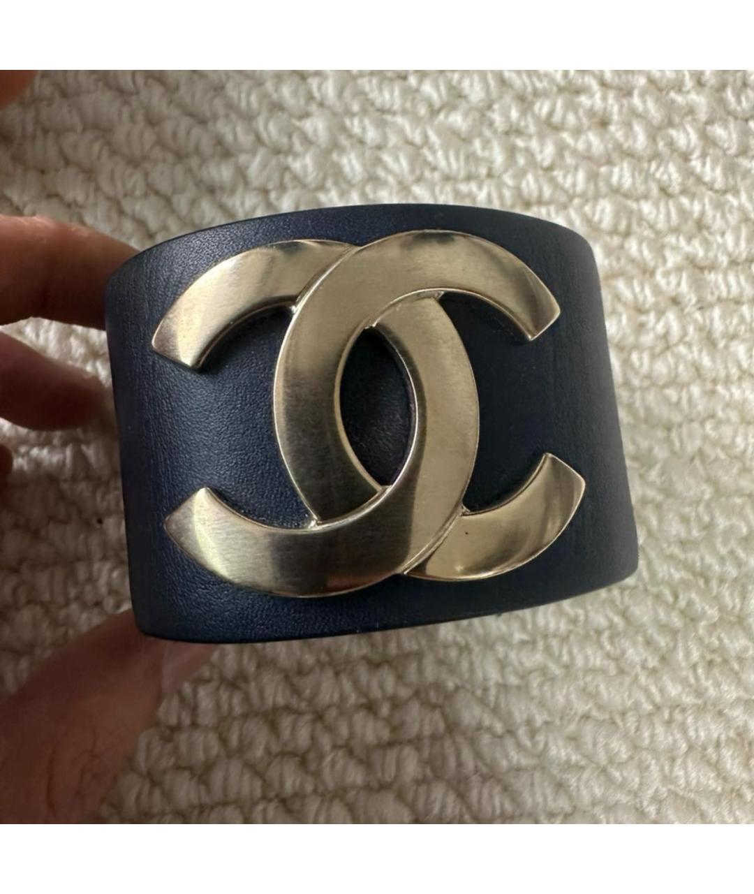 CHANEL Черный кожаный браслет, фото 6