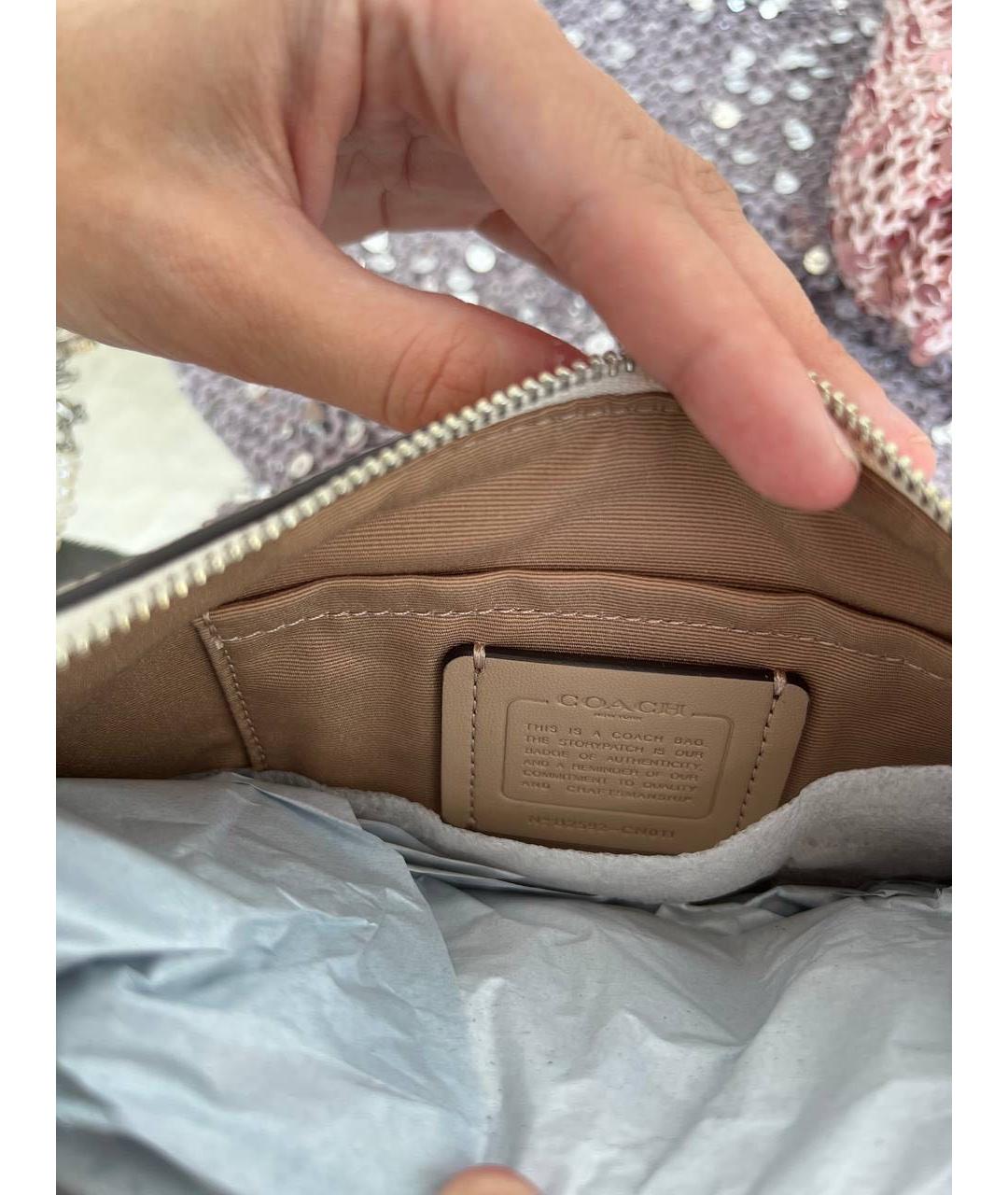 COACH Белая сумка с короткими ручками, фото 4