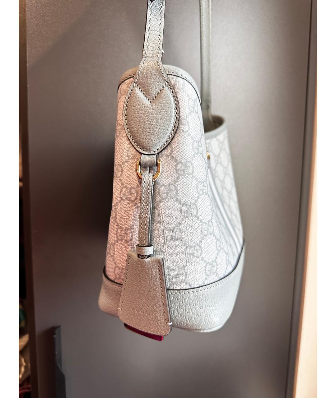 GUCCI Голубая кожаная сумка с короткими ручками, фото 2