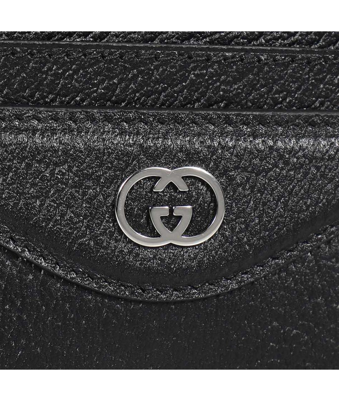 GUCCI Черный кожаный кардхолдер, фото 3